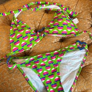 Super Cute Heart Ring Bikini Top & Bottom size S